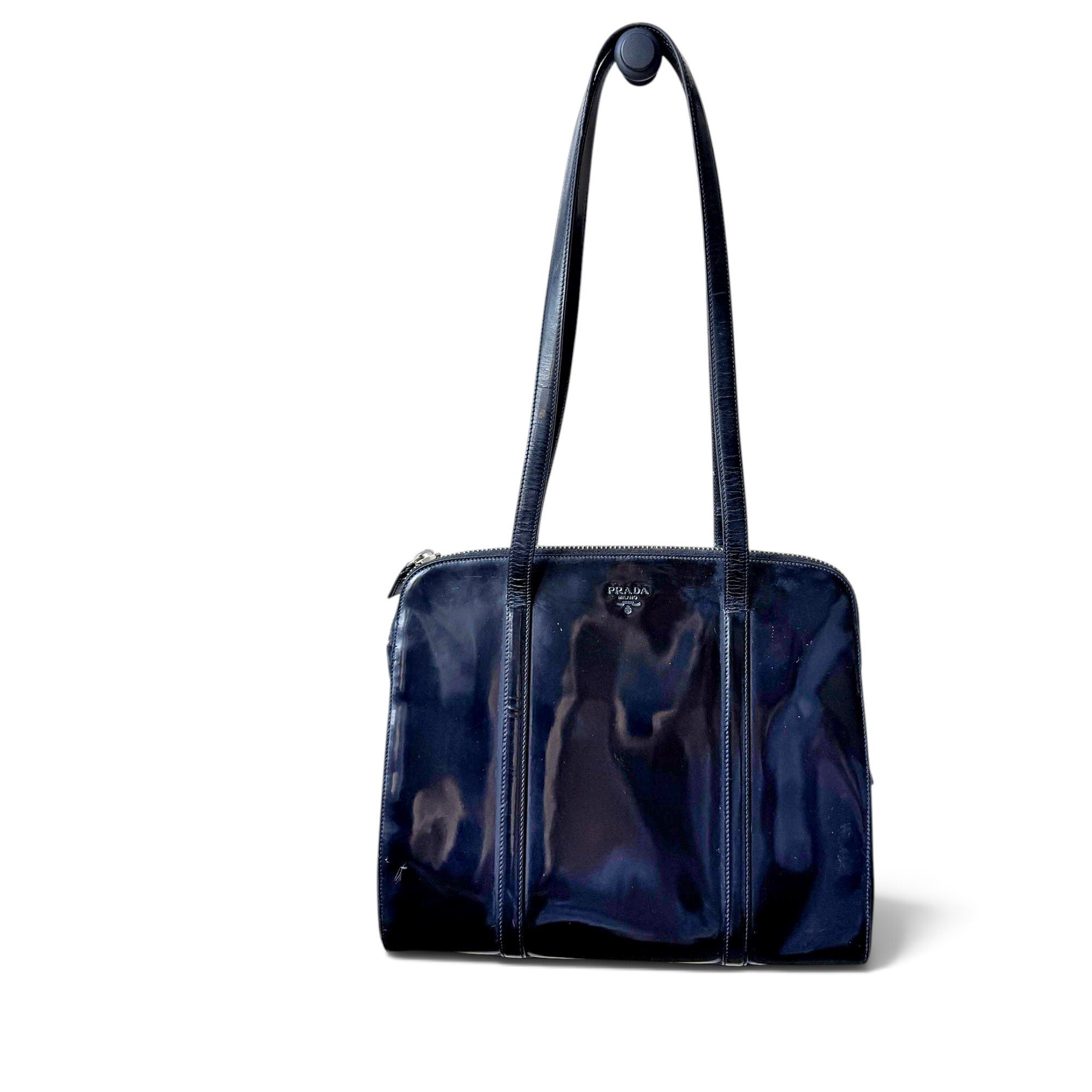 Patent leather handbag