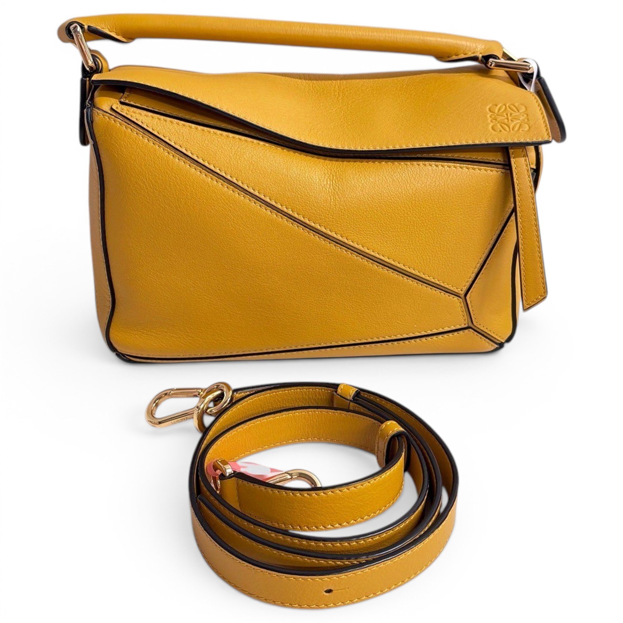 Puzzle leather handbag