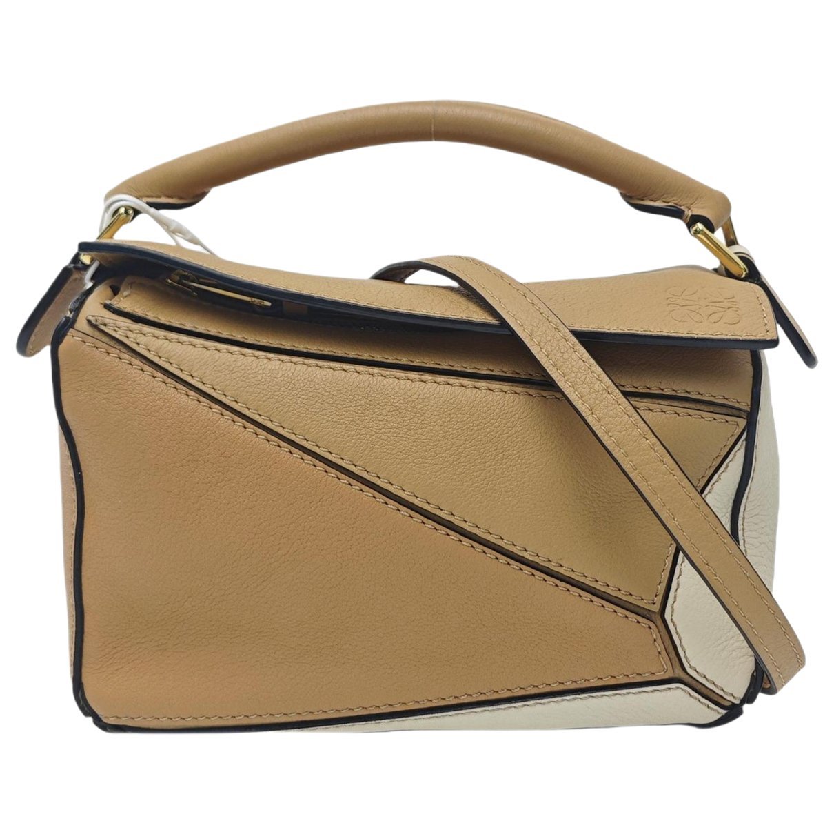 Puzzle leather handbag