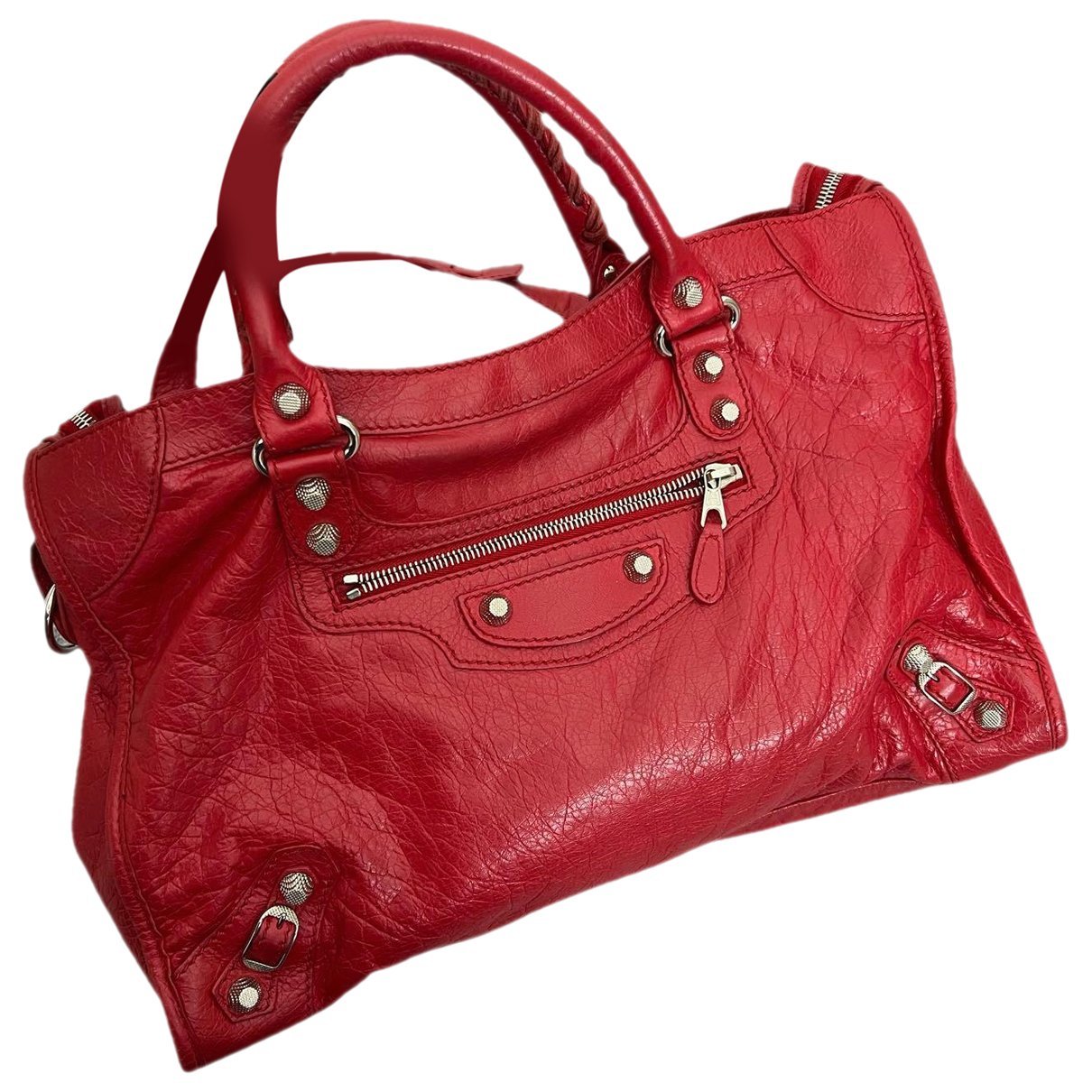 City leather handbag