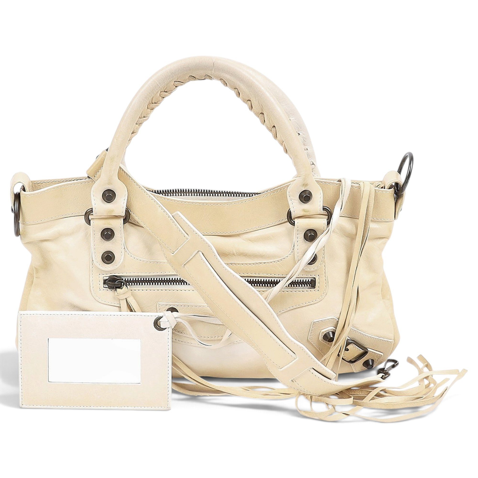 City leather handbag