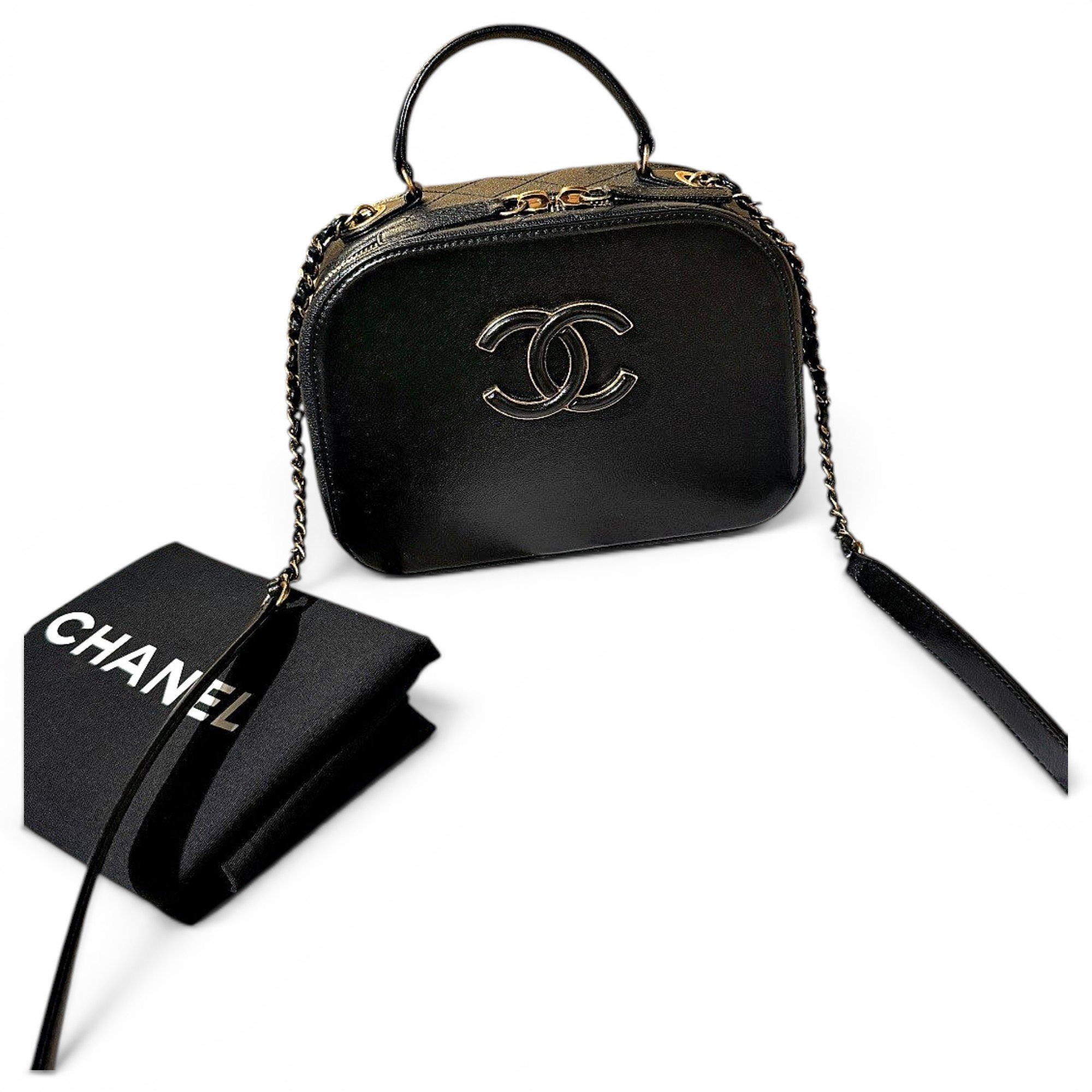 Vanity leather handbag