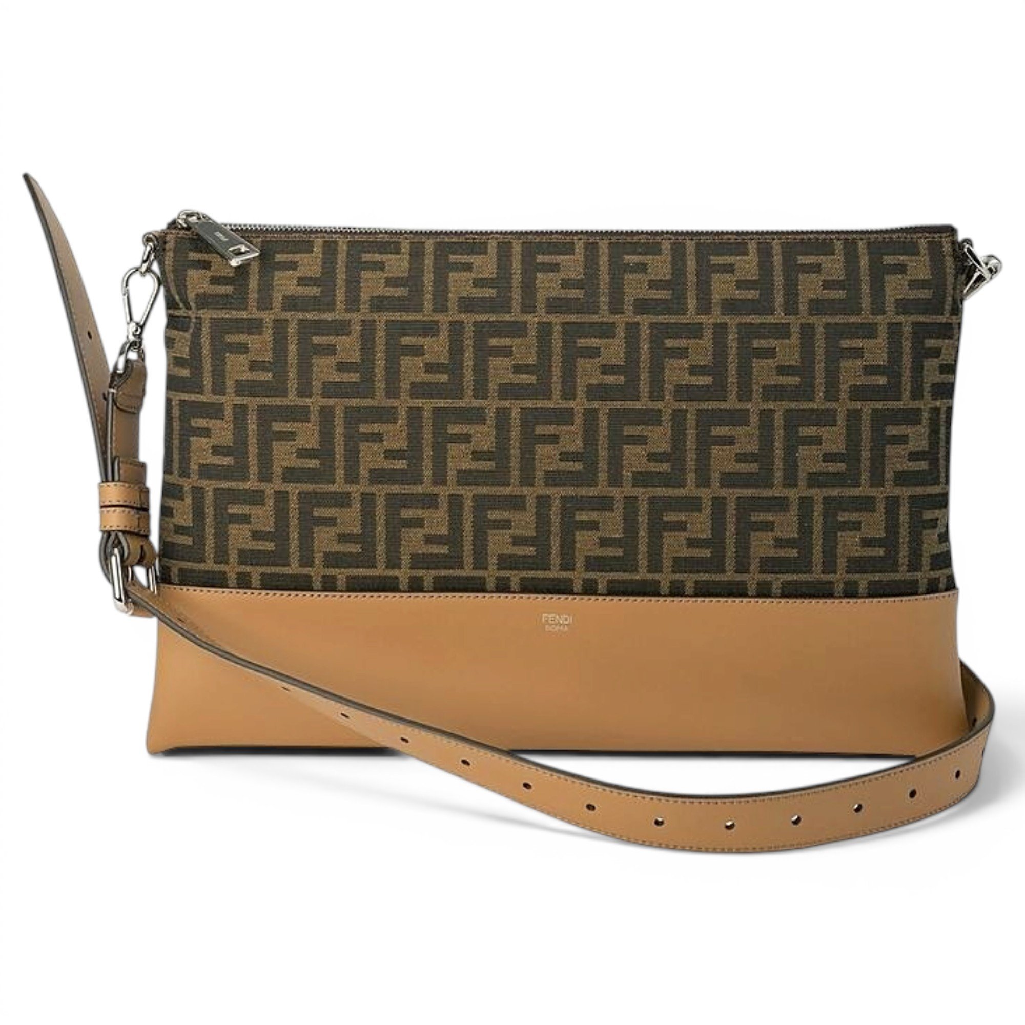 Pocket leather crossbody bag
