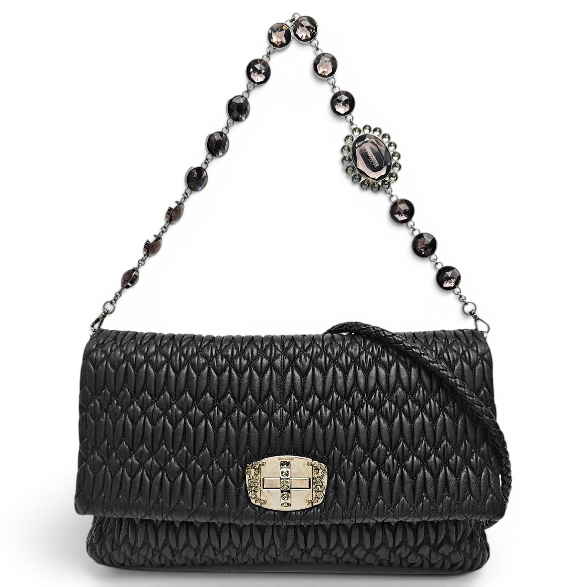 Miu Miu Miu Crystal leather handbag