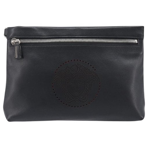 La Medusa leather clutch bag