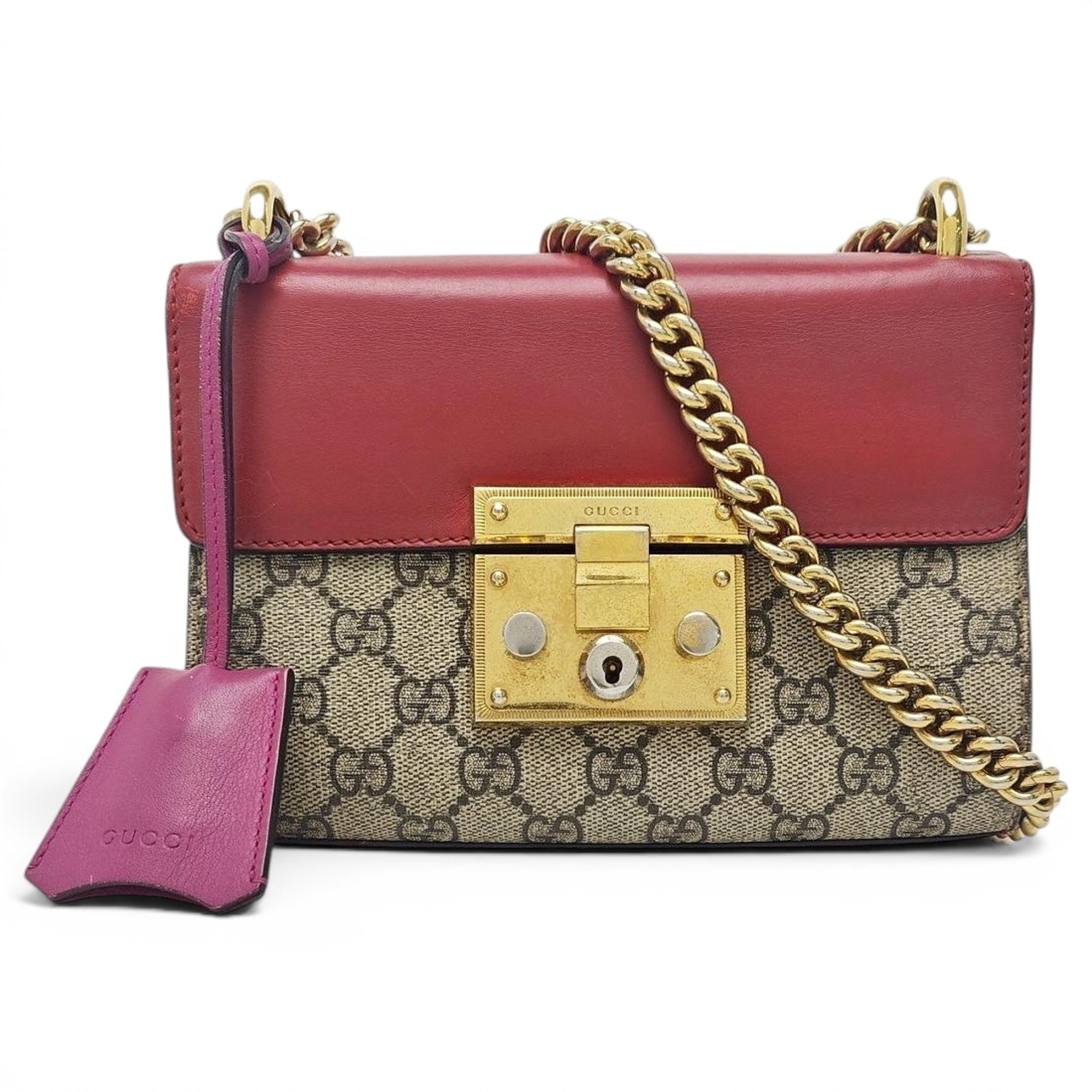 Padlock leather handbag