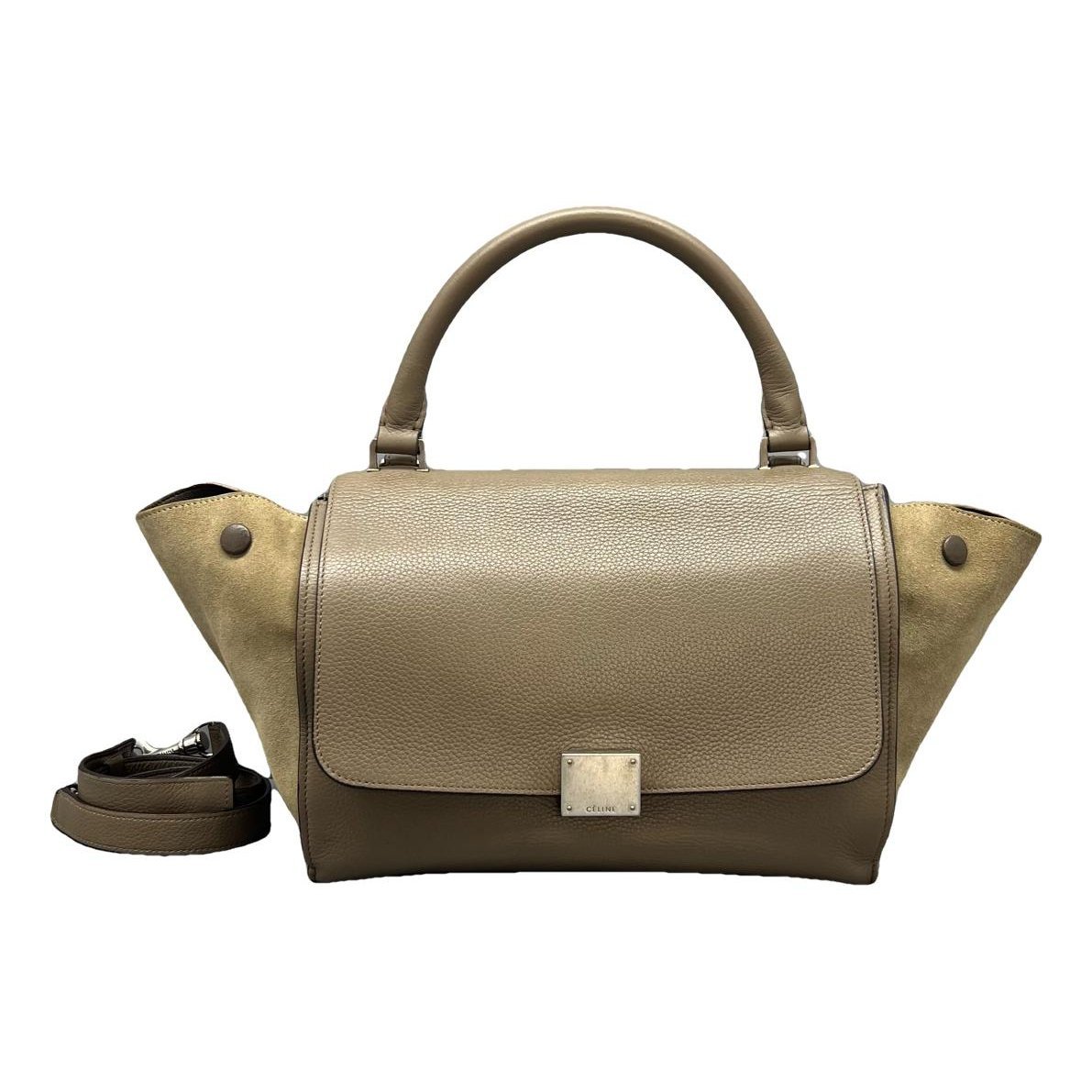Trapèze leather handbag