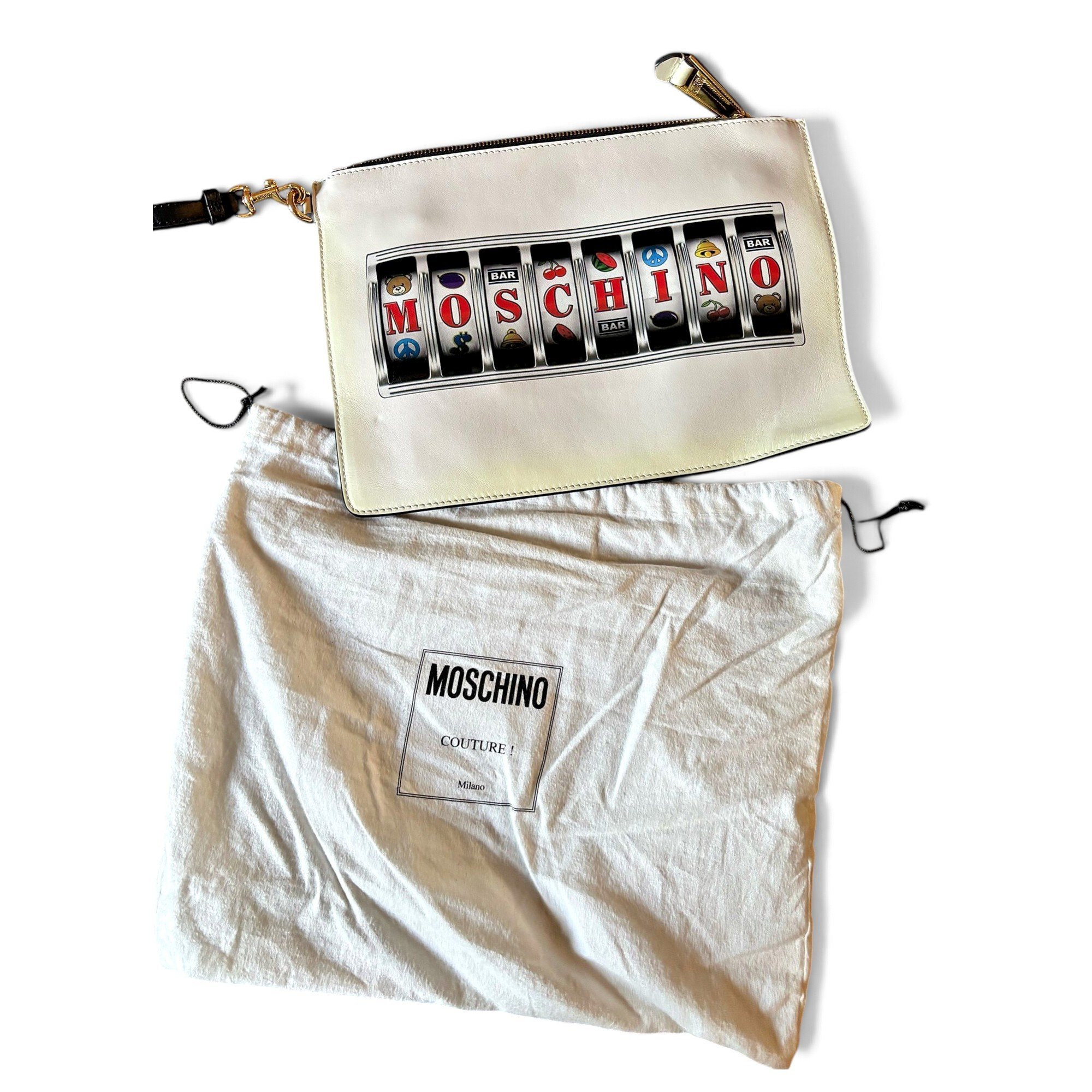 Leather clutch bag