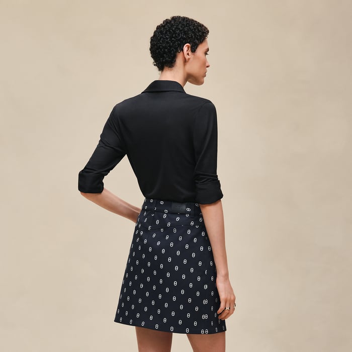 Bleu Marine "Chaine d'Ancre" Denim Miniskirt