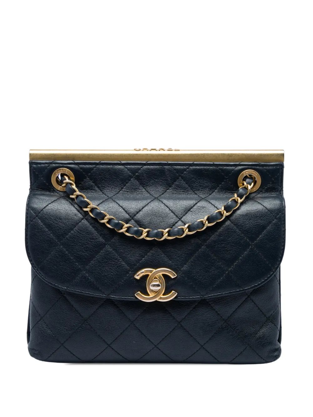 2019 CC Bicolor Quilted Calfskin Double Sided Flap crossbody bag
