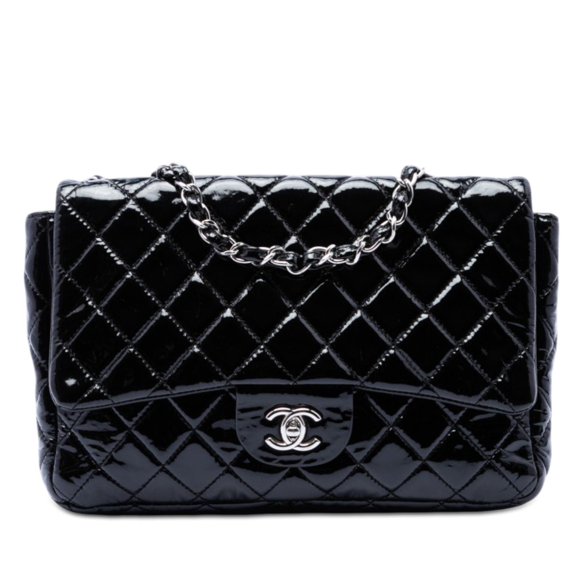 Patent leather handbag