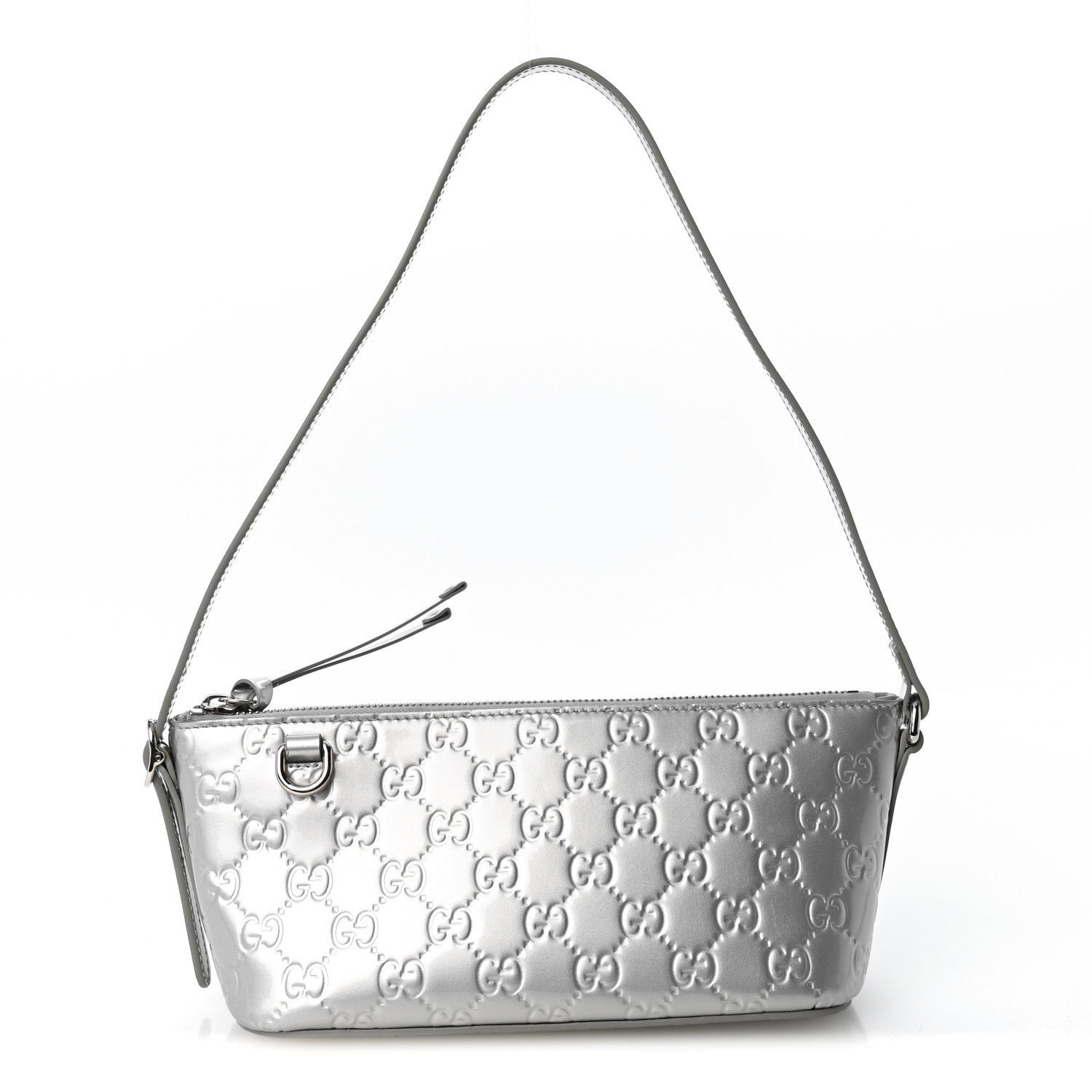 Gucci Shine Guccissima Emblem Small Shoulder Bag Silver
