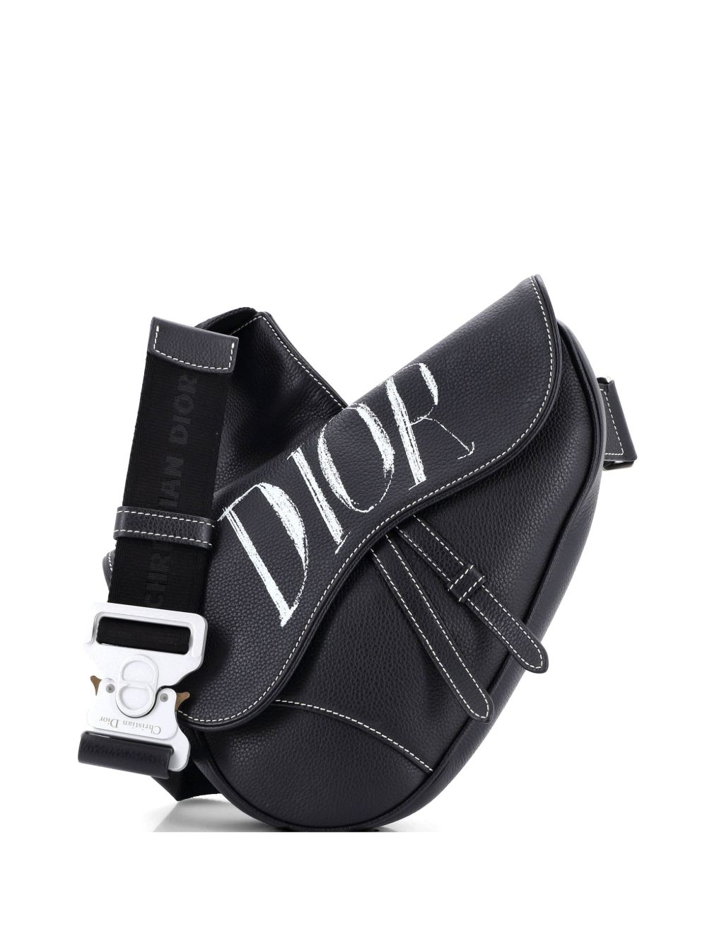 Alex Foxton Logo Saddle Printed Leather crossbody bag
