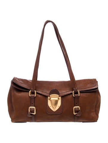 Prada Enameled Metal Triangle Easy