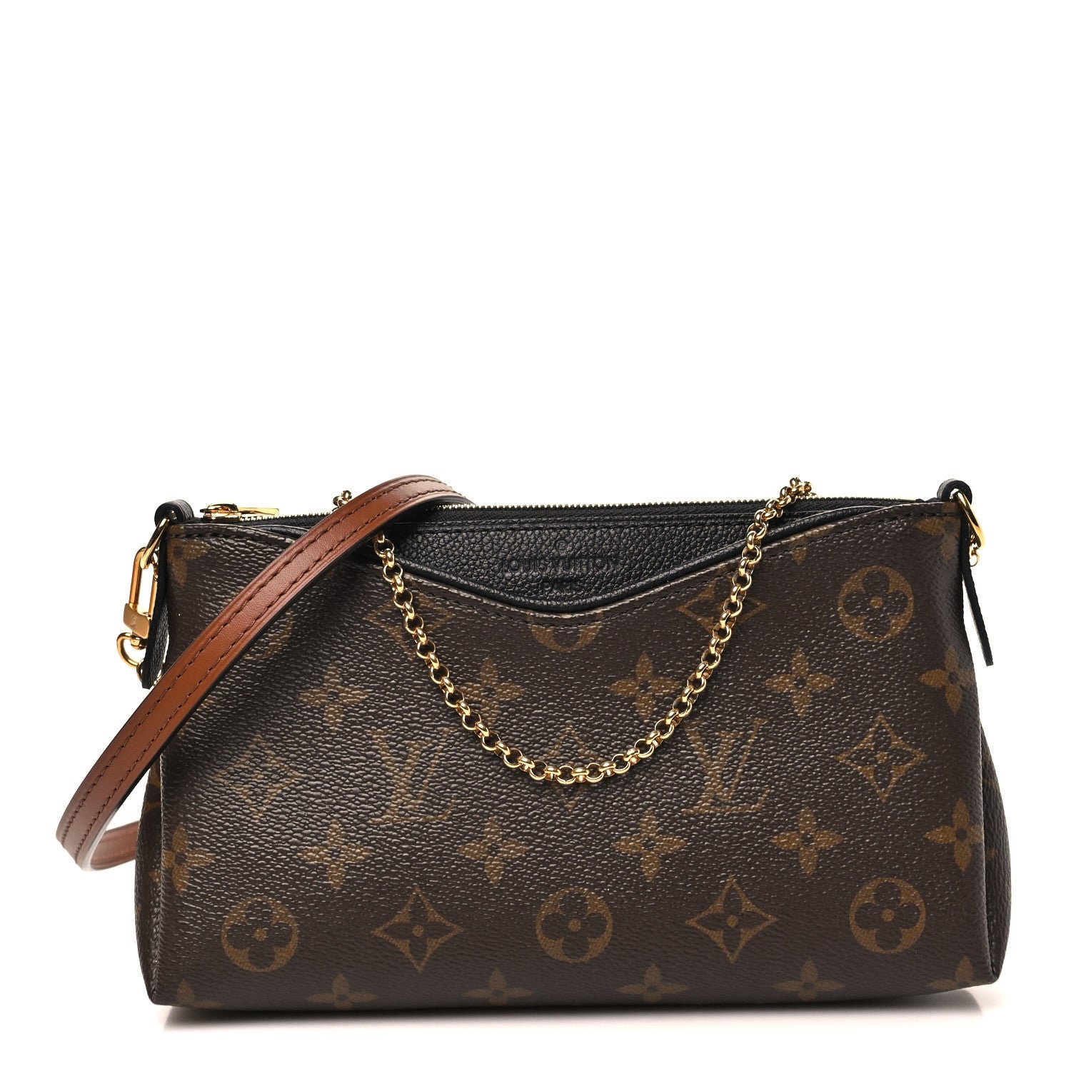Louis Vuitton Monogram Pallas Clutch Black