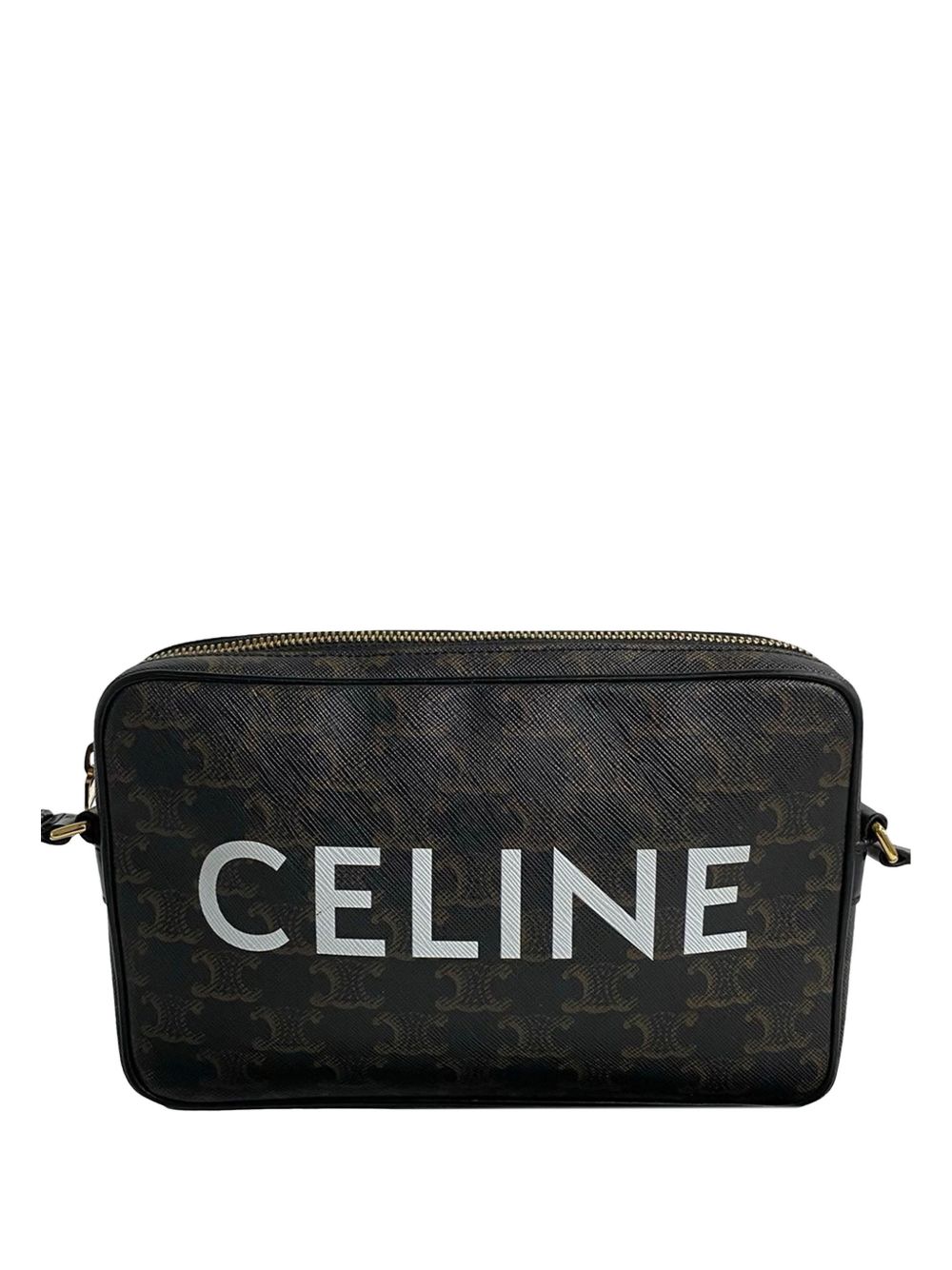 Celine 2022 Medium Triomphe Coated Canvas Logo crossbody bag