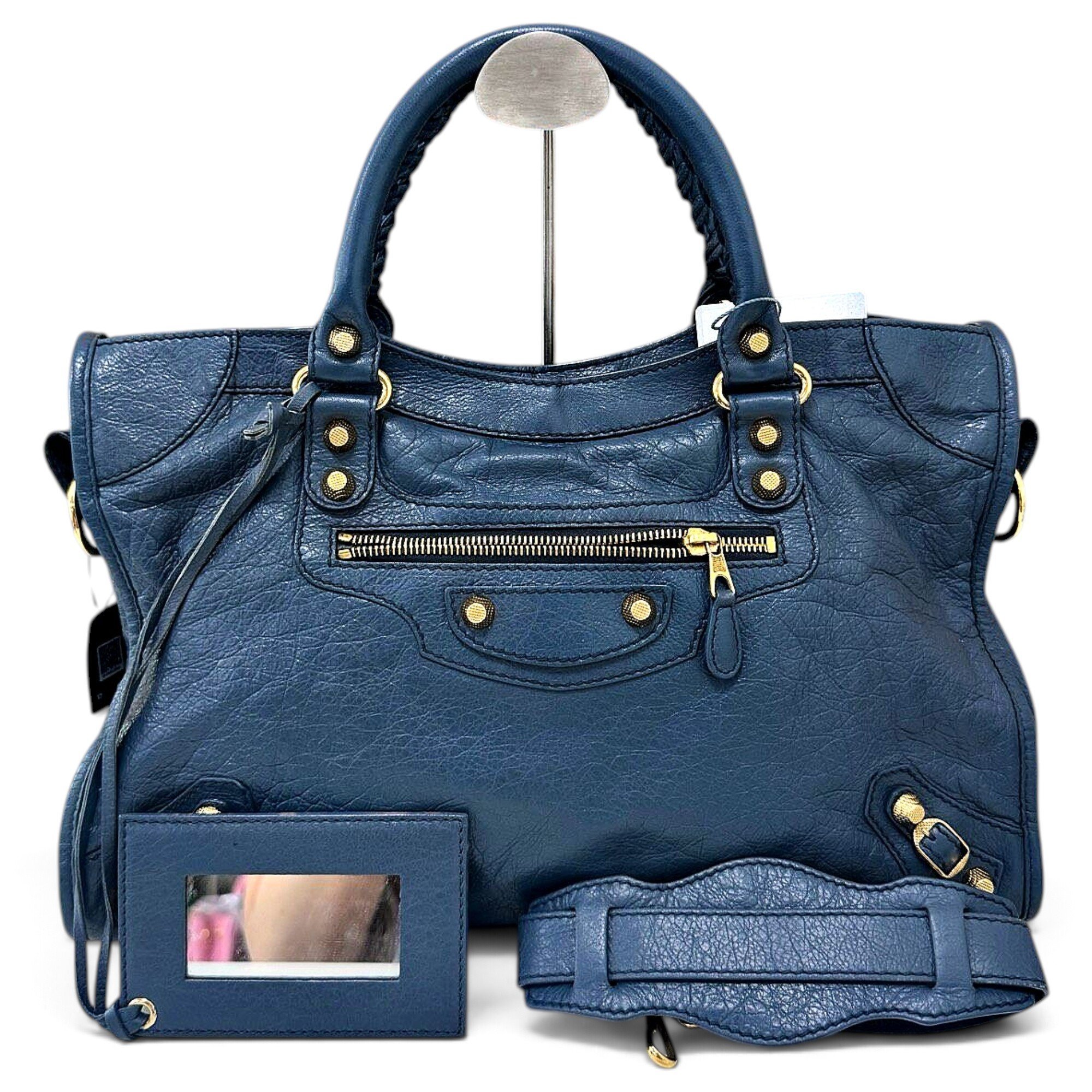 City leather handbag