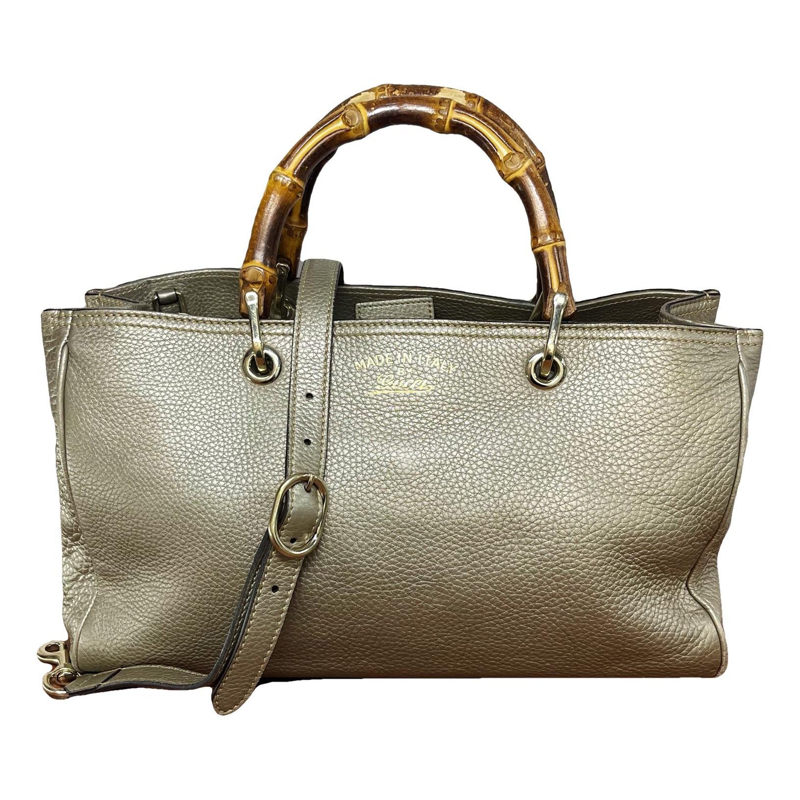 Bamboo Shopper leather handbag