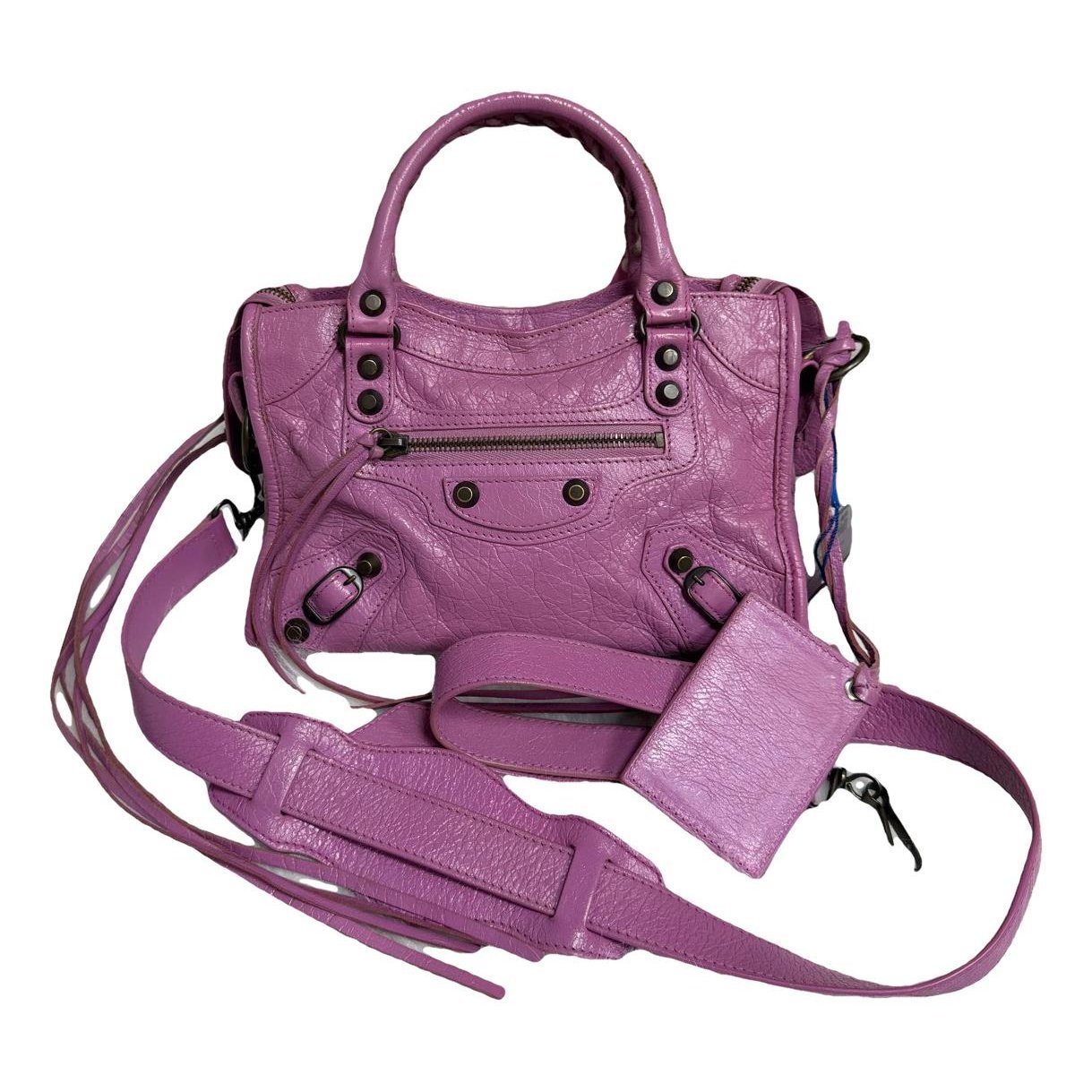 City leather handbag