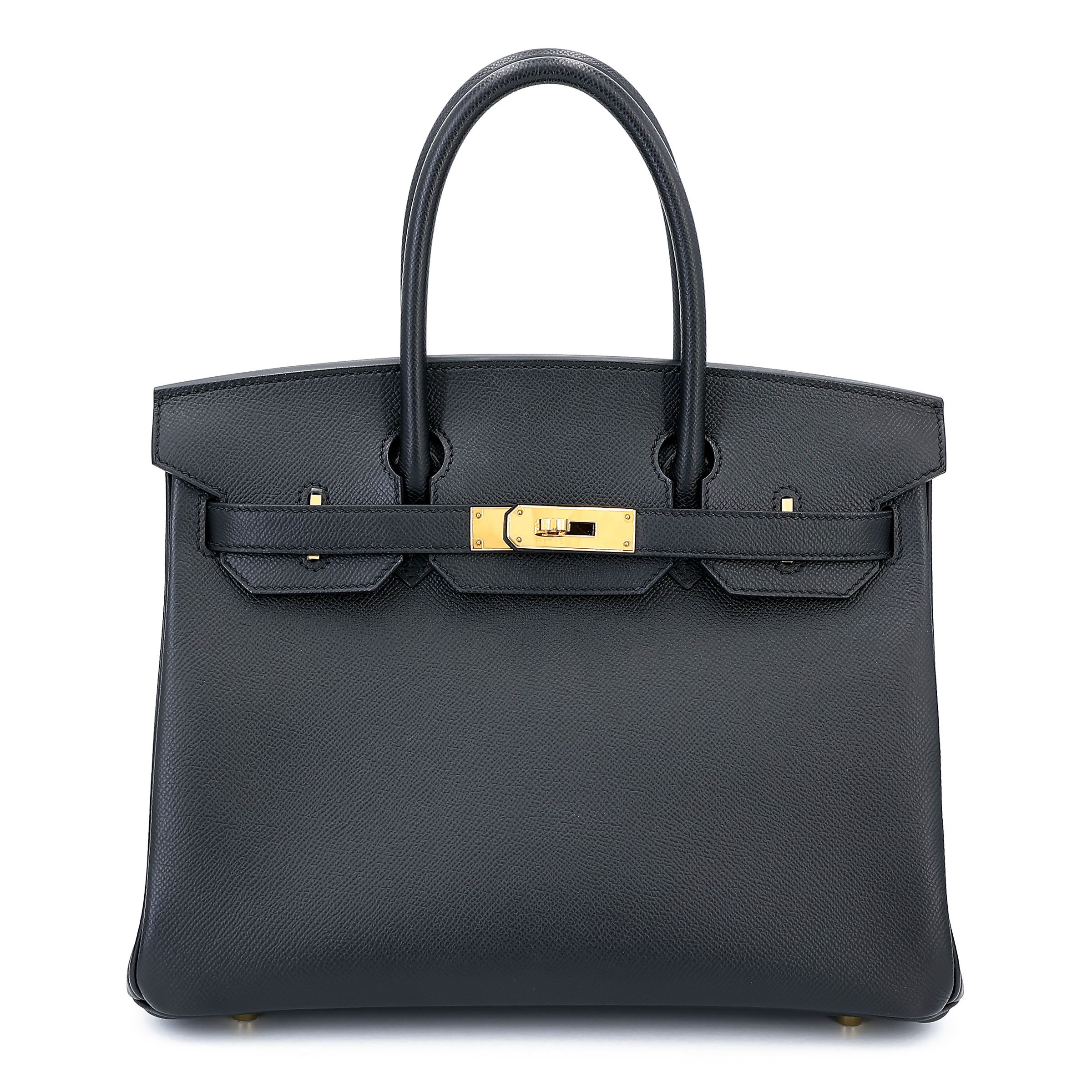 Hermes Excellent ( Rank SA ) HERMÈS Birkin 30 Noir (89) Epsom Gold hardware Z (2021)