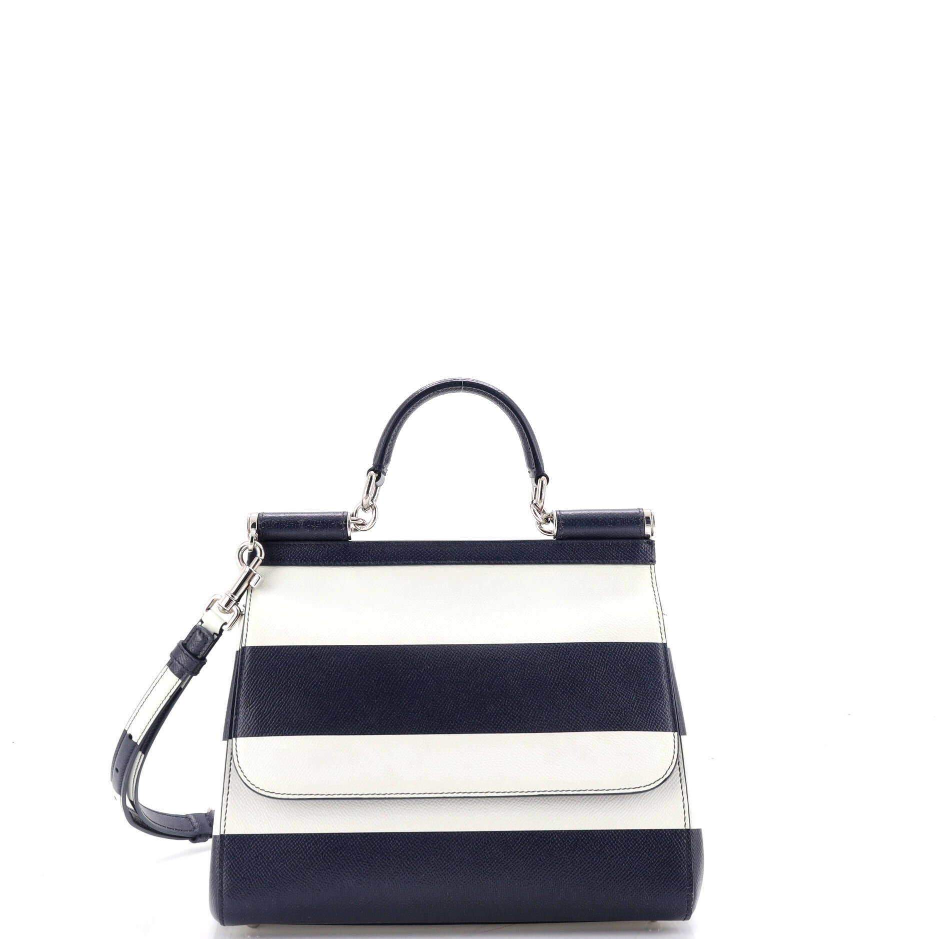 Miss Sicily Bag Striped Leather Medium