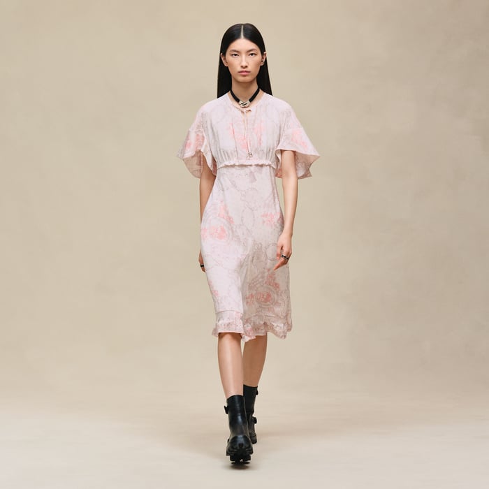 Rose Opaline "Aux Champs Remix" Ruffled Tulip Dress