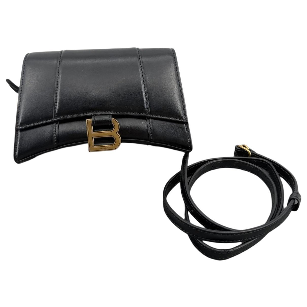 Hourglass leather handbag