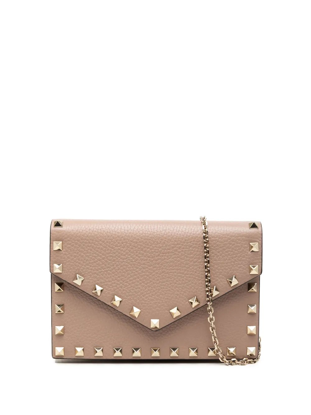 2000-2017 Pebbled Calfskin Rockstud Envelope Wallet on Chain crossbody bag