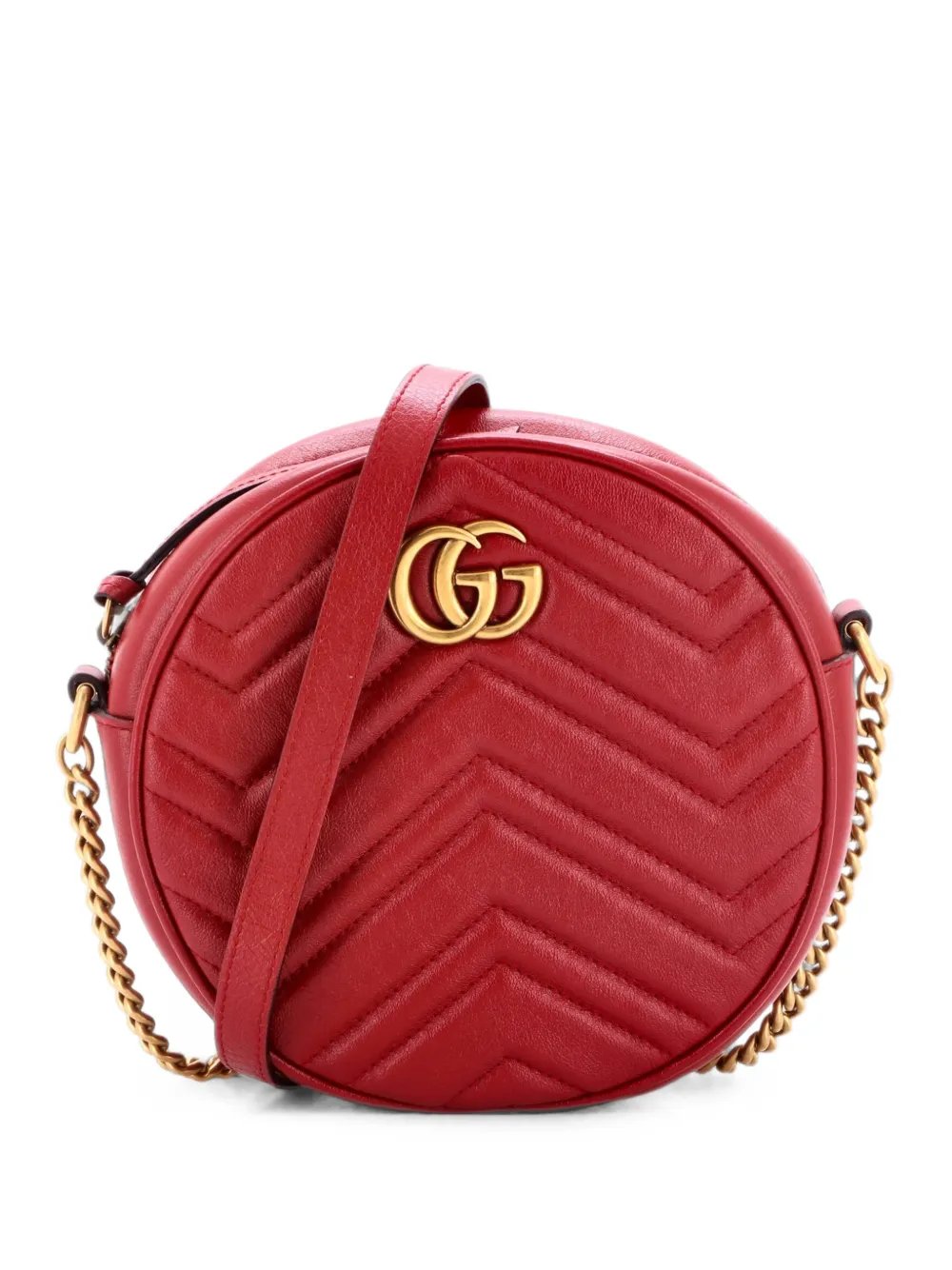 GG Marmont Round Shoulder Bag Matelasse Leather Mini crossbody bag