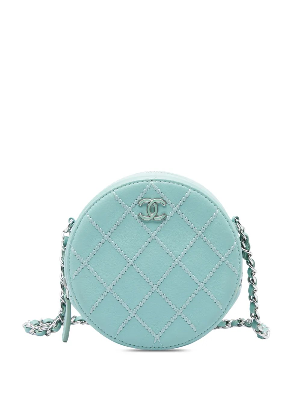 2019 Quilted Lambskin Ultimate Stitch Round Clutch With Chain crossbody bag