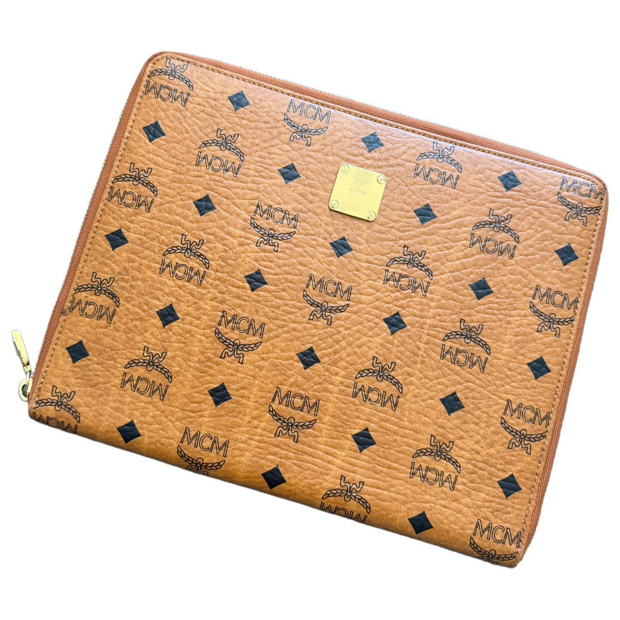 Leather clutch bag