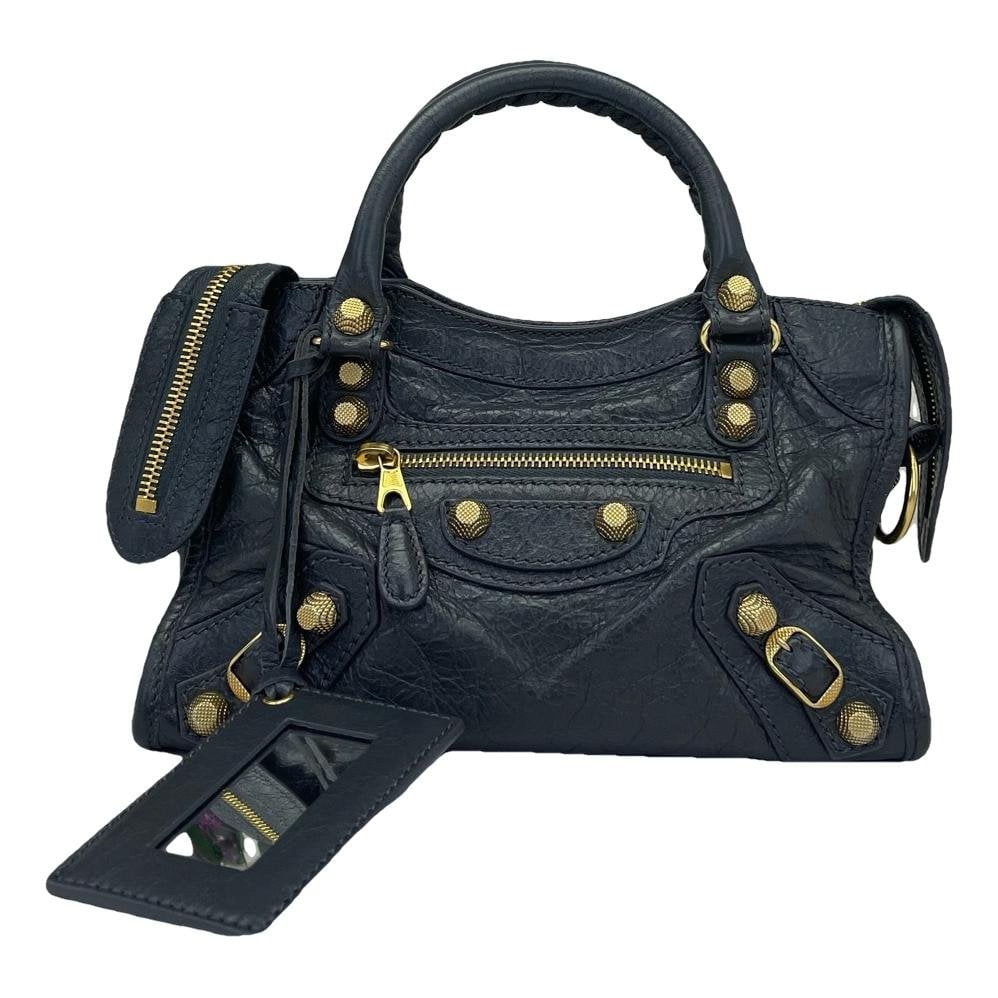 City leather handbag