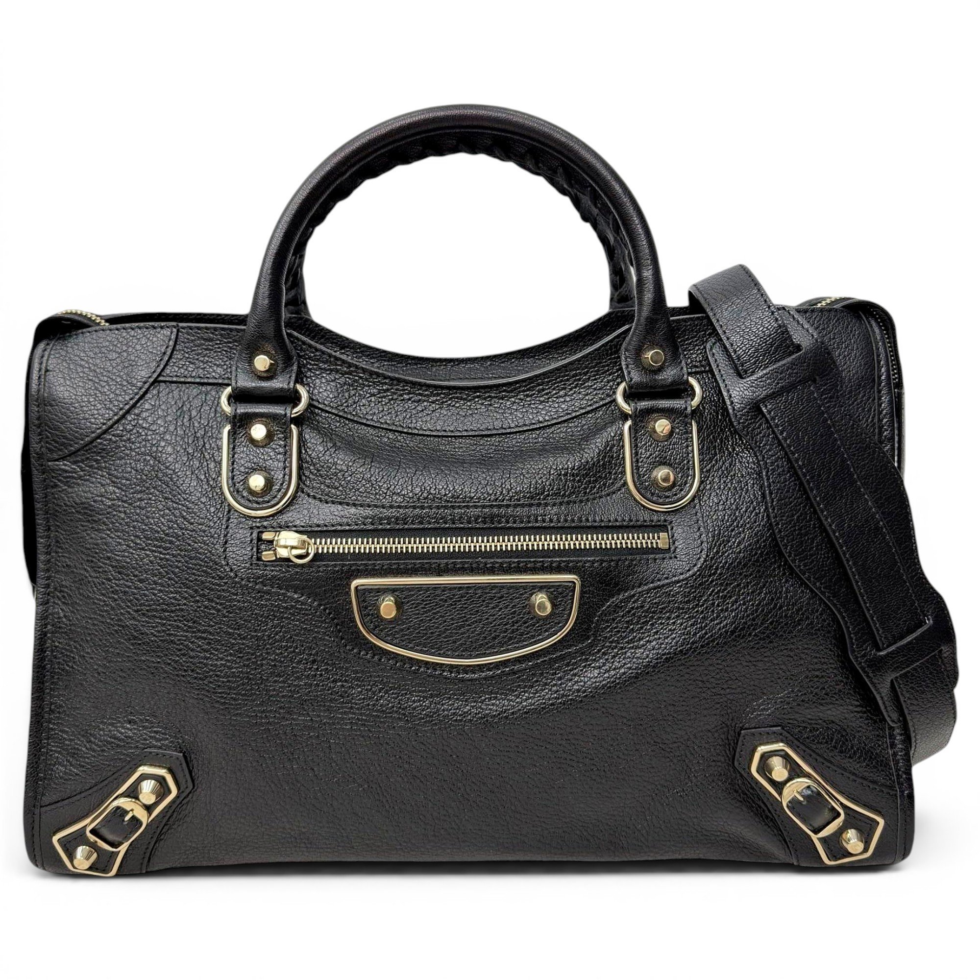 City leather handbag
