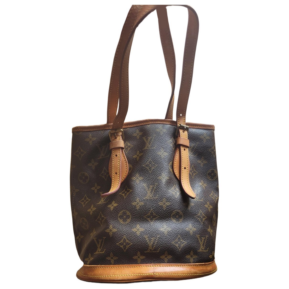 Bucket leather handbag