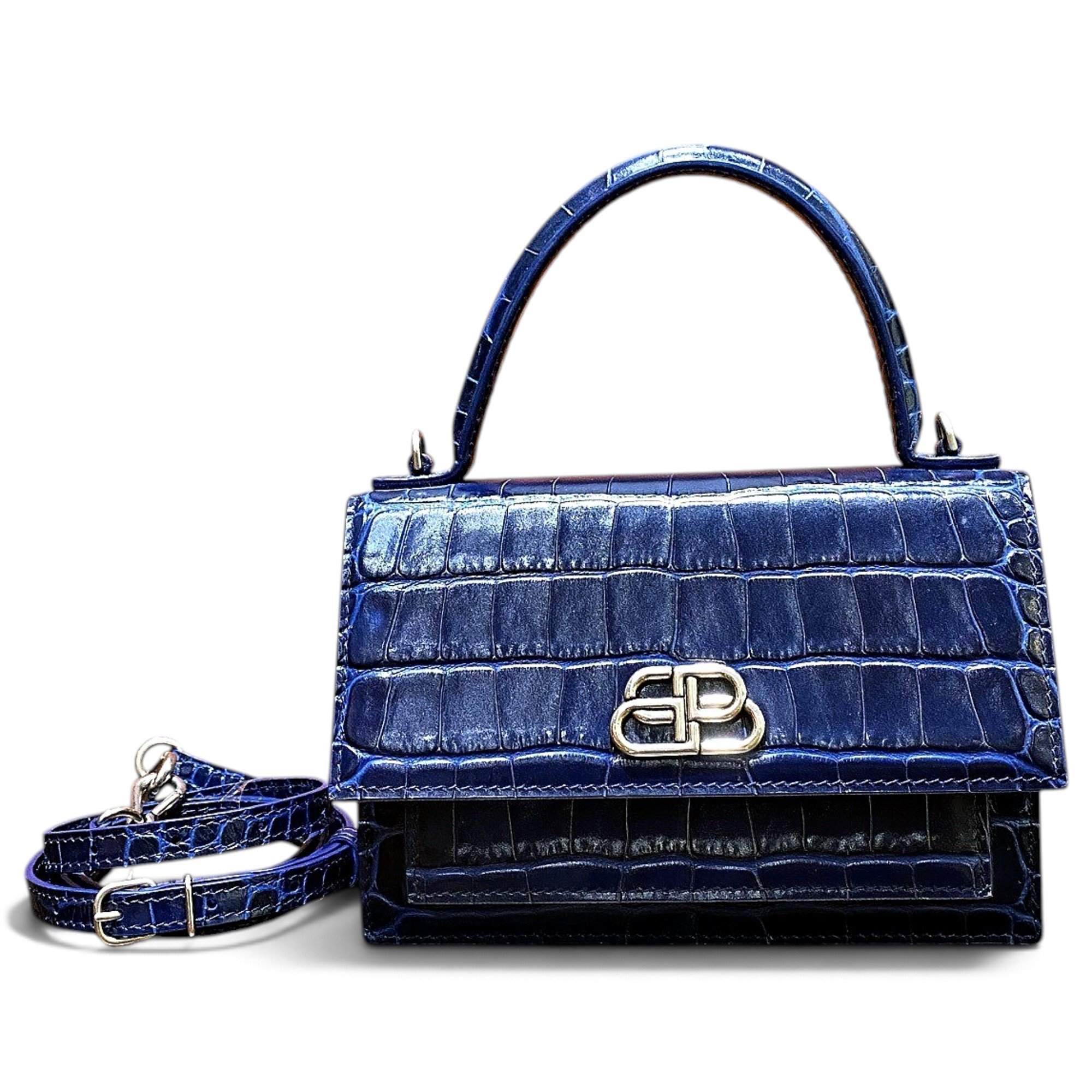 Sharp leather handbag
