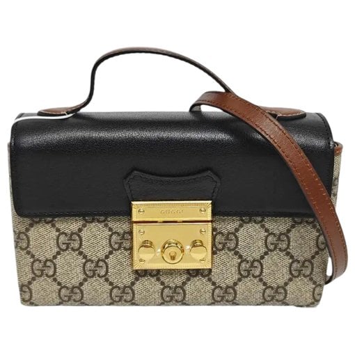 Padlock leather mini bag