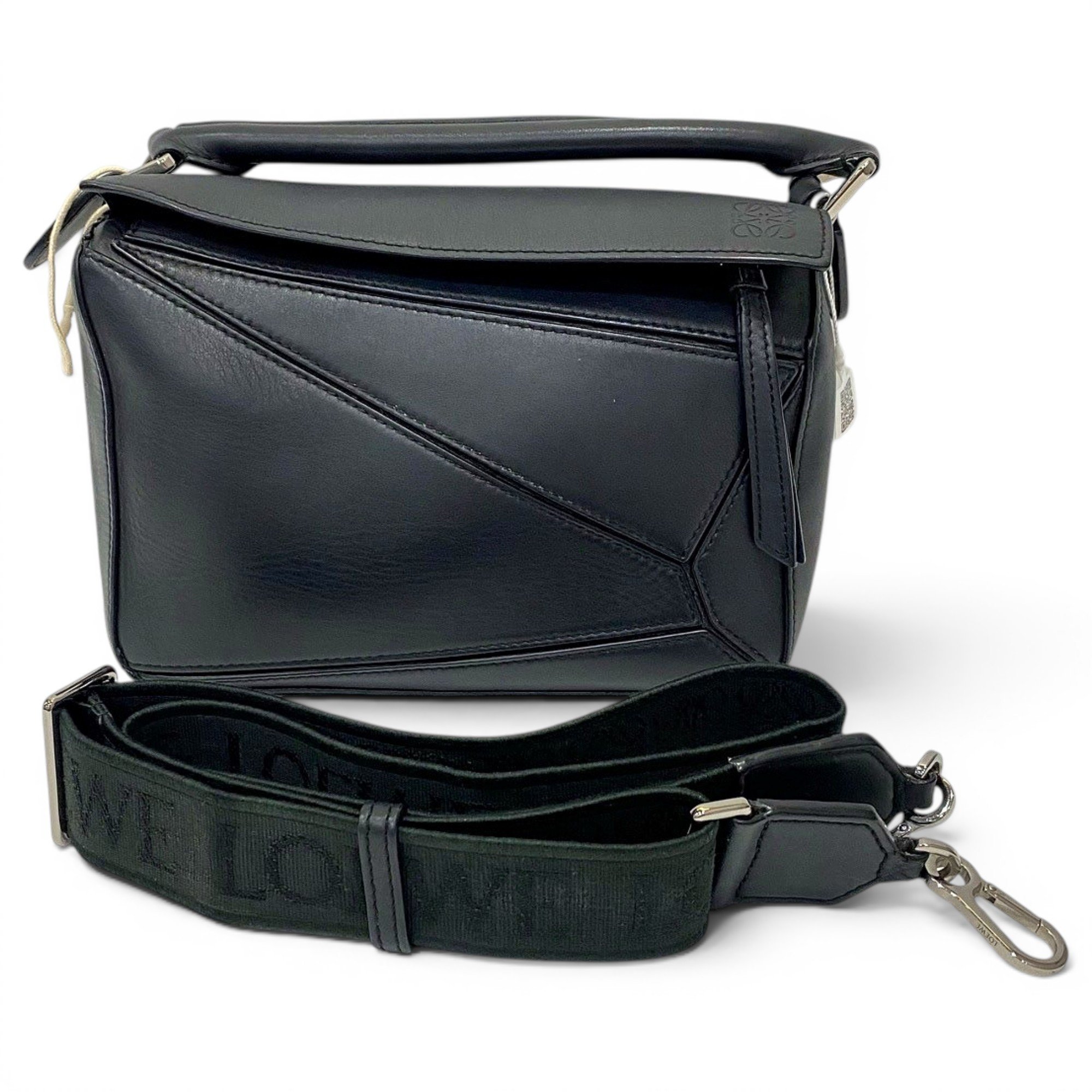 Puzzle leather handbag