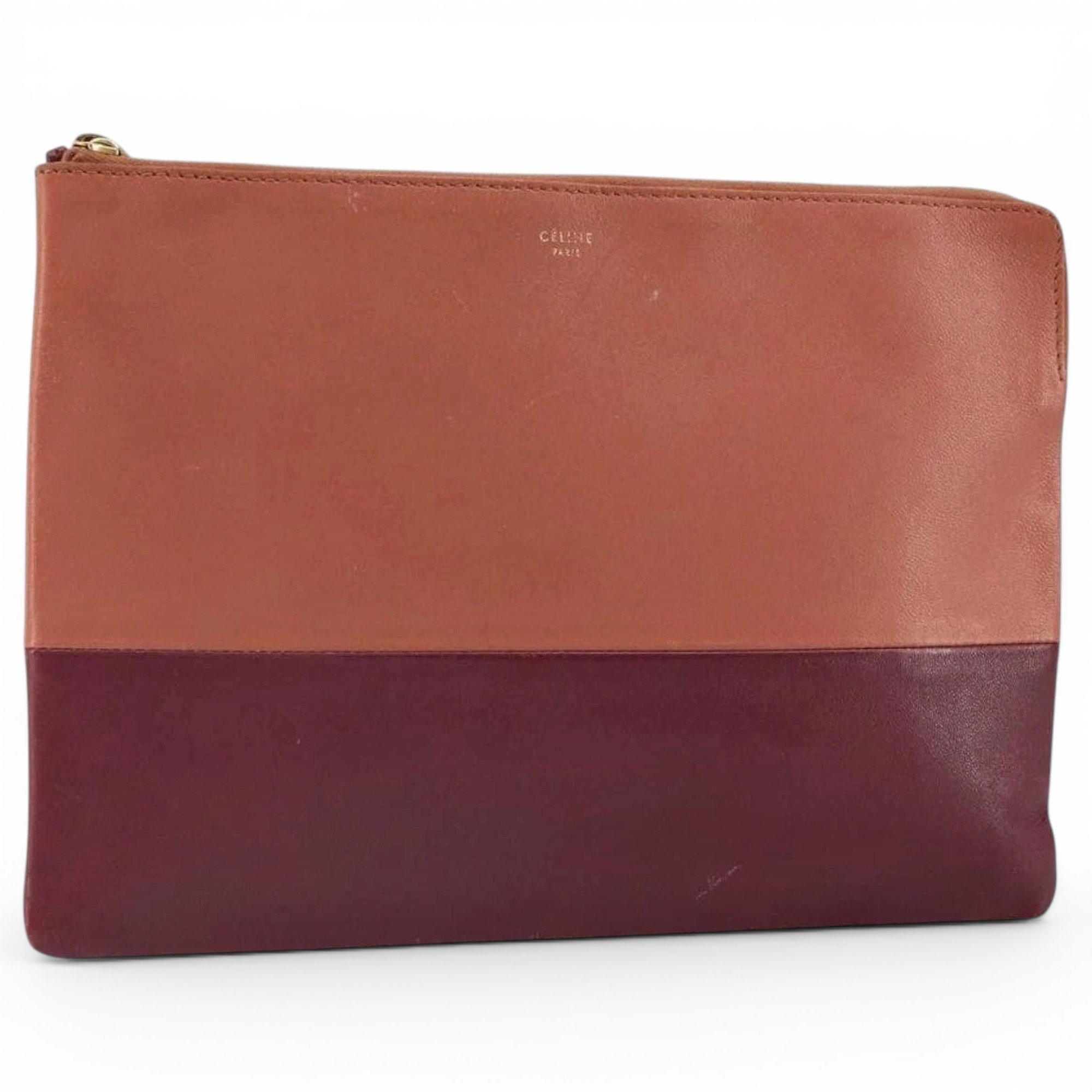Leather clutch bag
