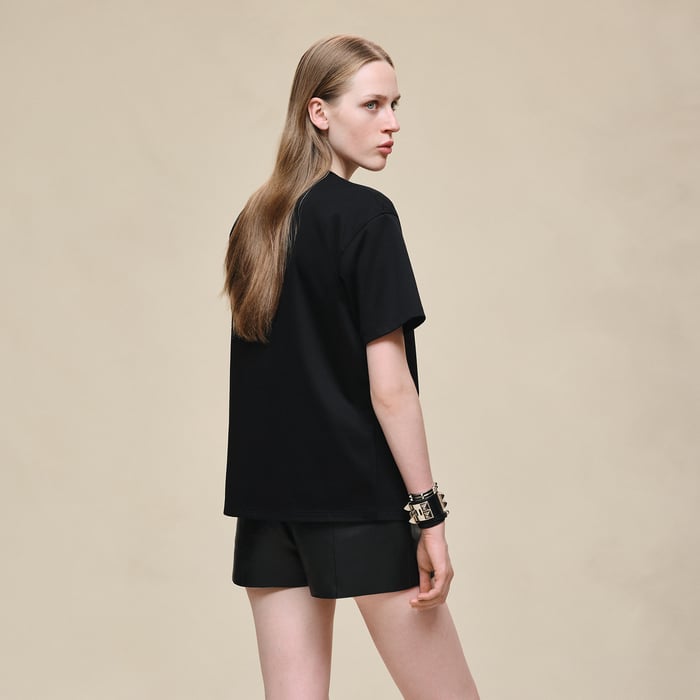 Noir T-shirt With Maxi Print