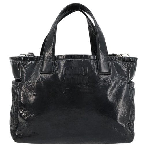 Matelassé patent leather handbag