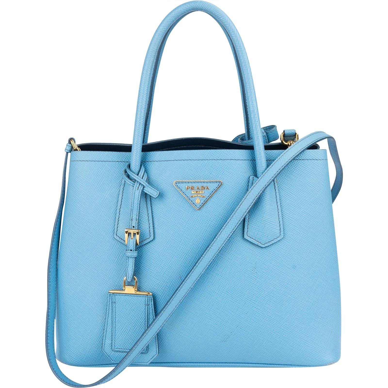 Double leather handbag