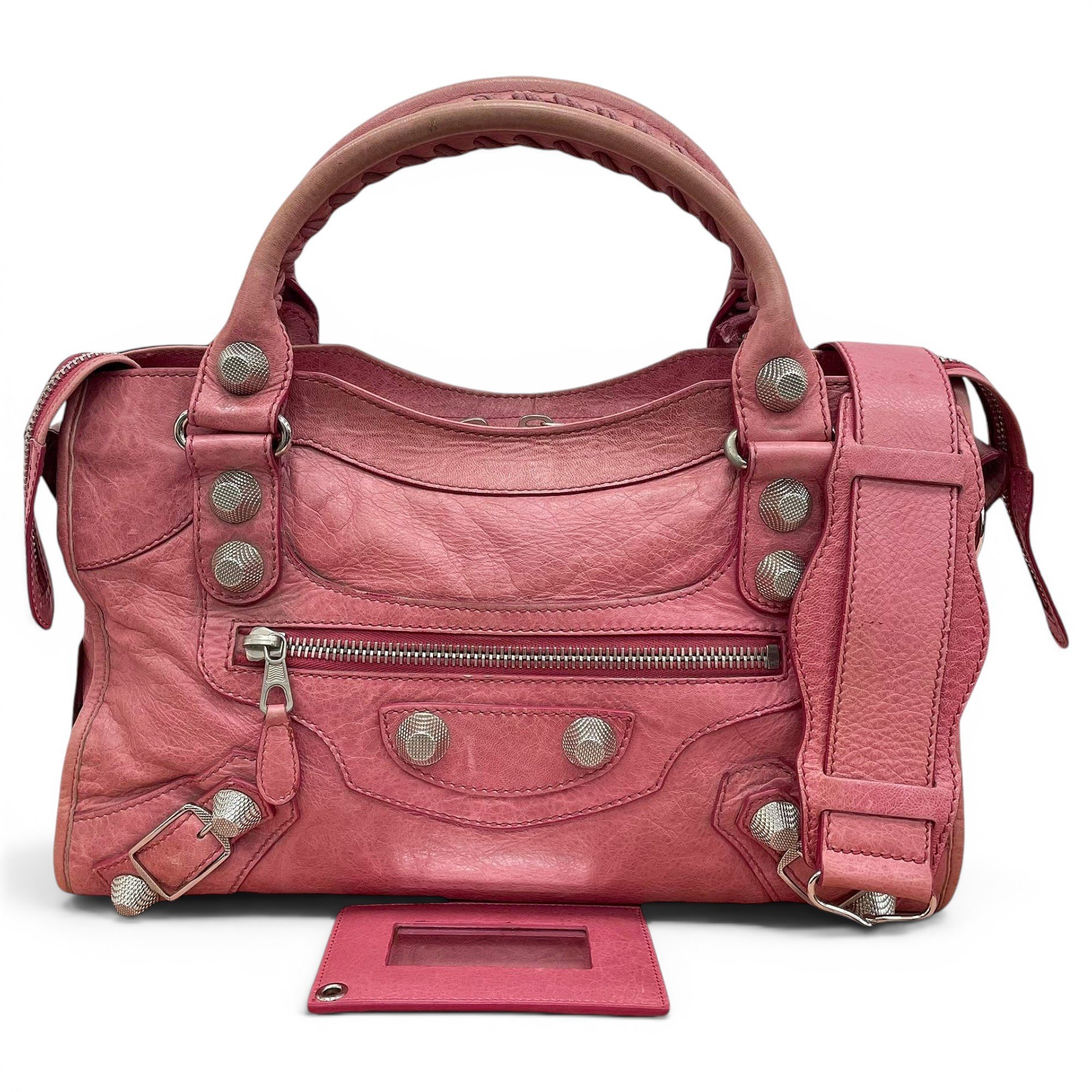 City leather handbag