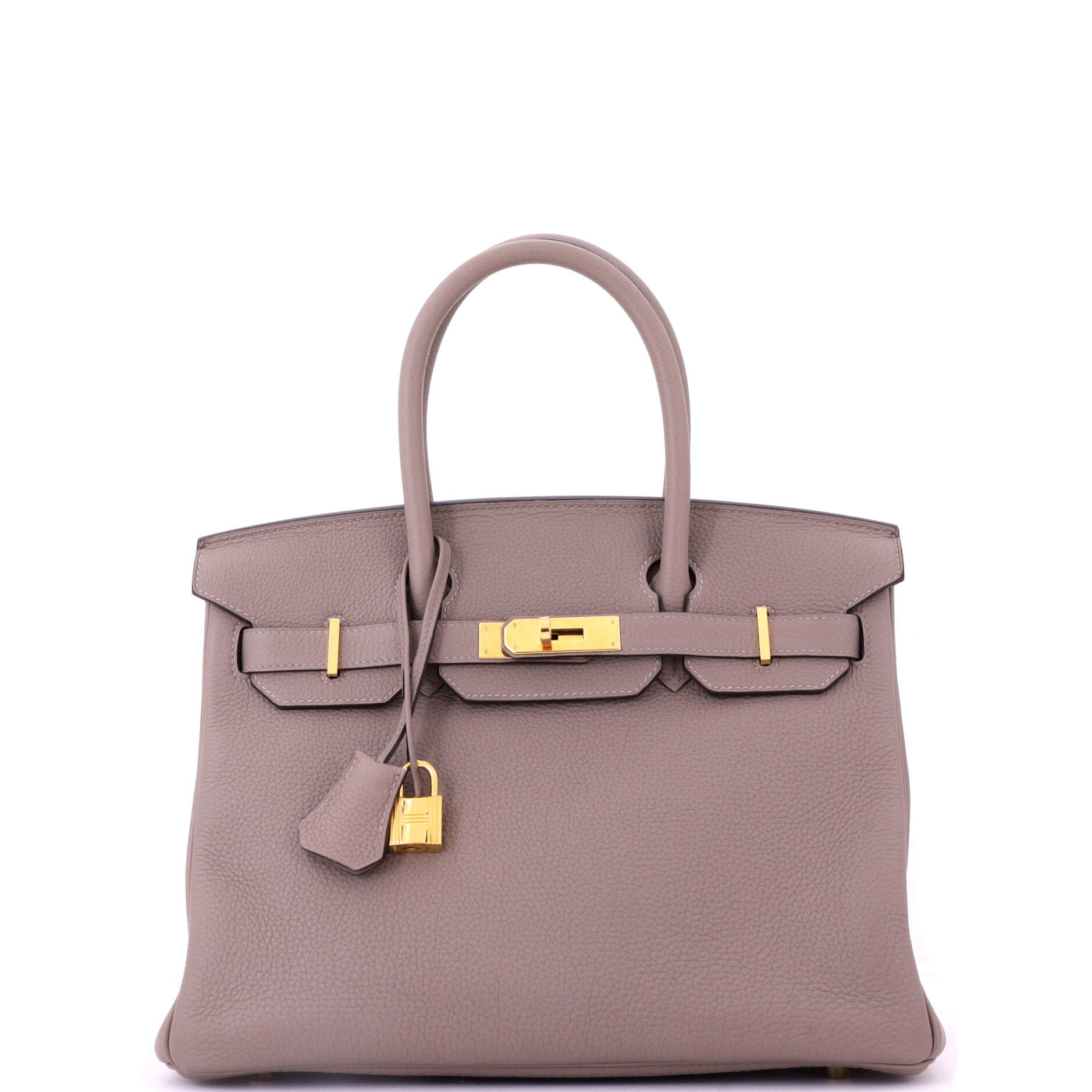 Hermes Birkin Handbag Grey Togo with Gold Hardware 30