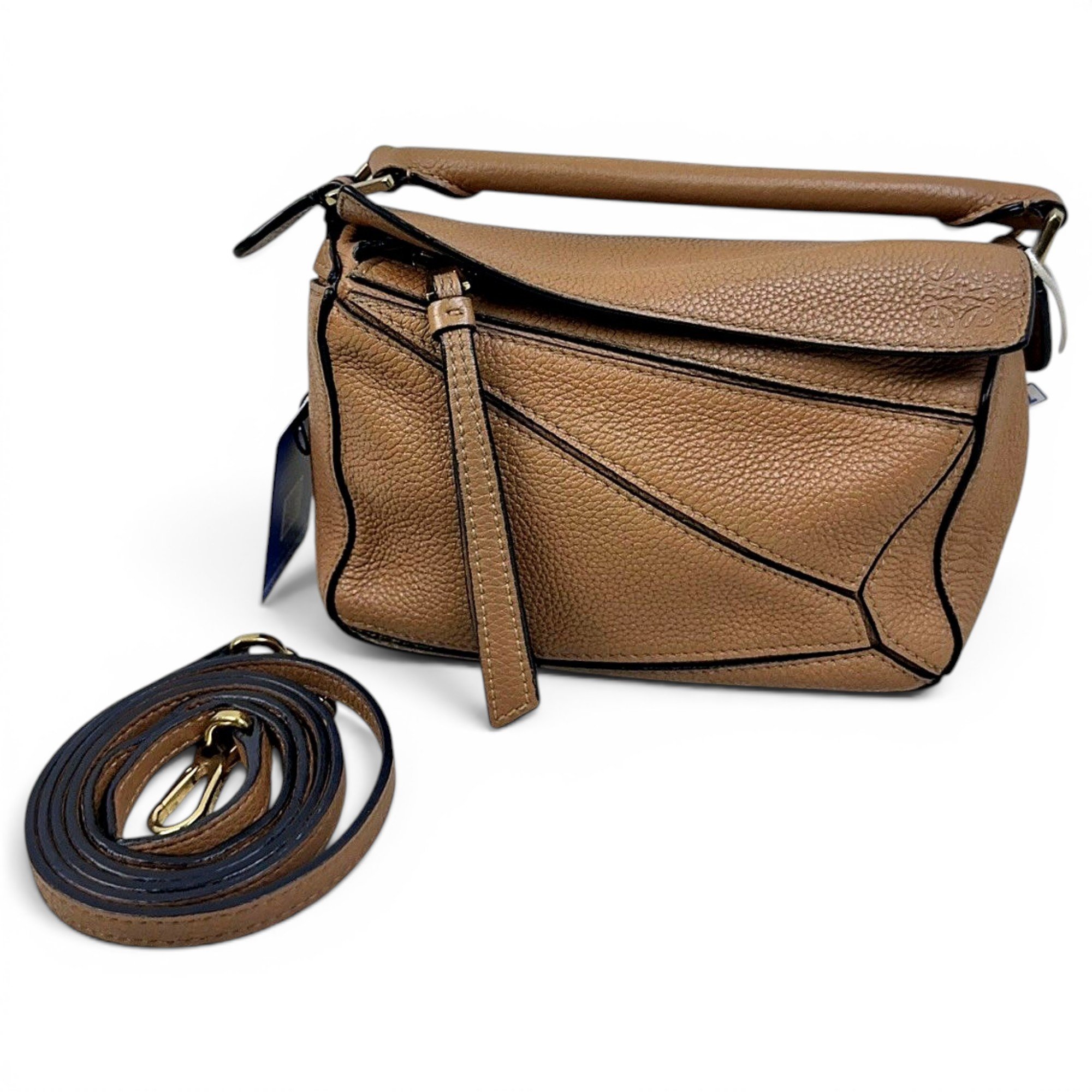 Puzzle leather handbag