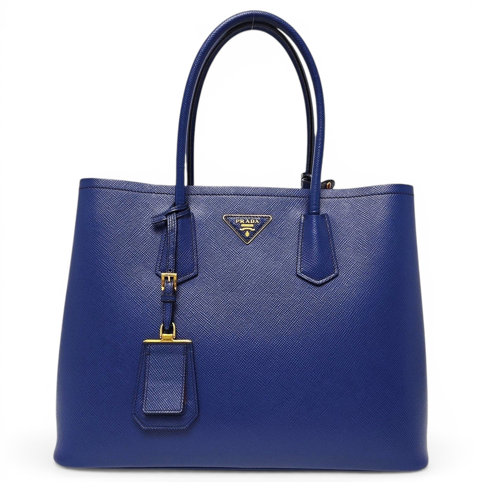 Double leather handbag