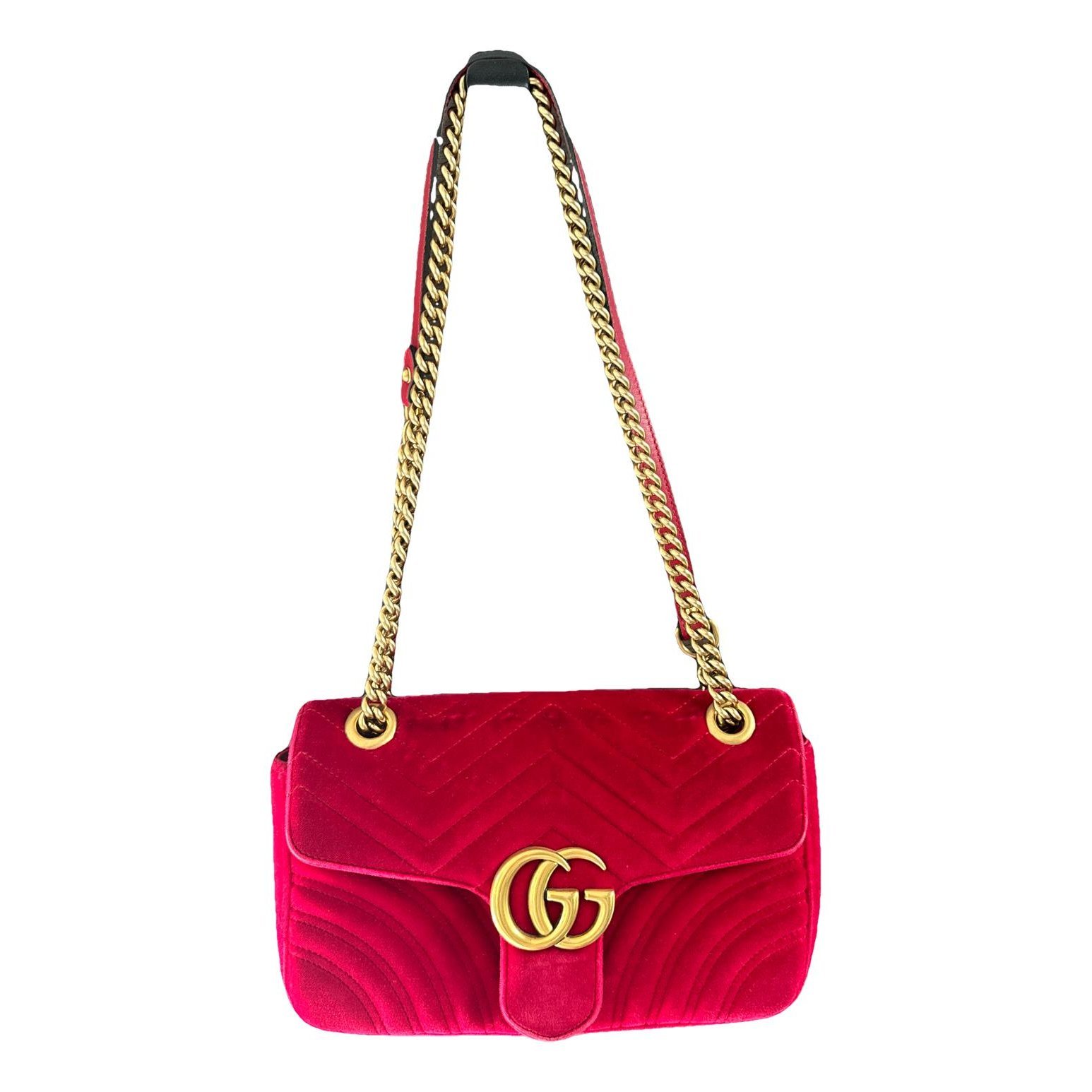 GG Marmont Chain Flap velvet crossbody bag