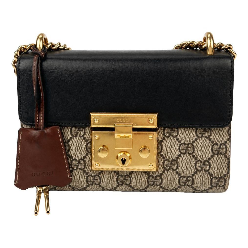 Padlock leather handbag