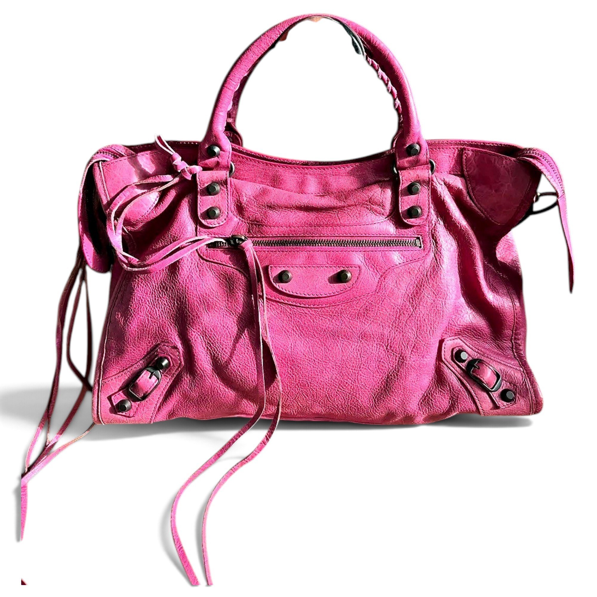City leather handbag