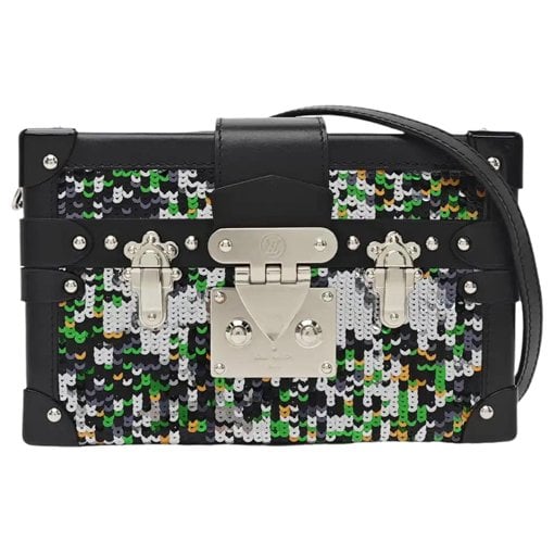 Petite Malle glitter handbag