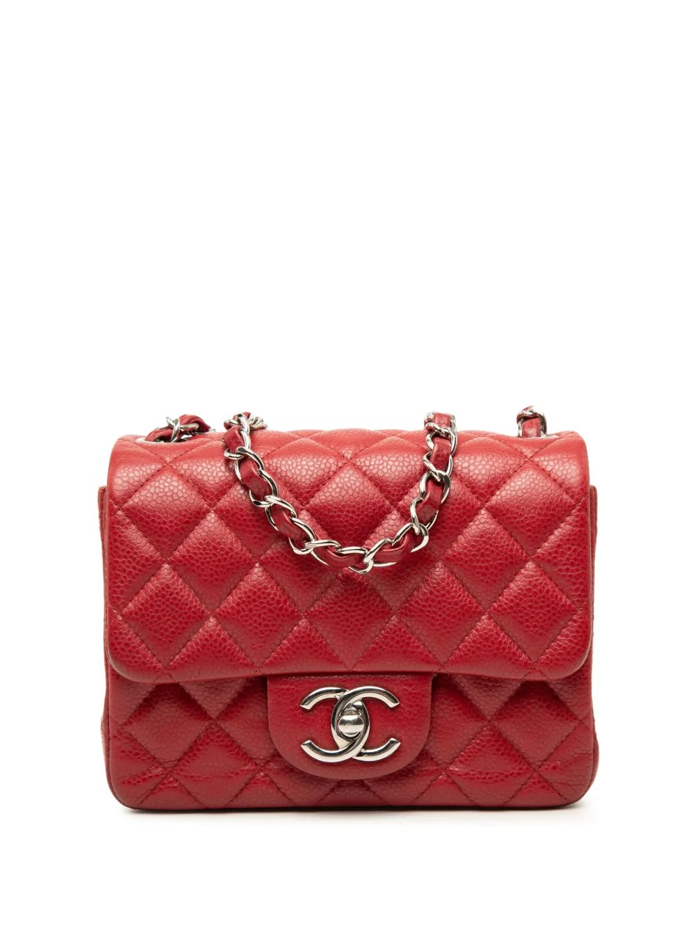 2012 Mini Square Classic Caviar Single Flap crossbody bag